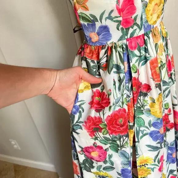 Show Me Your Mumu Juliet Maxi Dress in Charm Peony White Taffeta Sz S - Picture 7 of 15